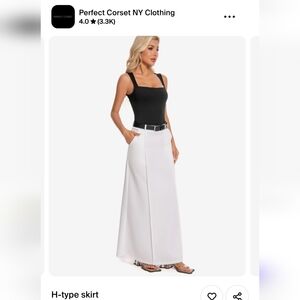 Women's White Maxi Skirt Perfect Corset H type